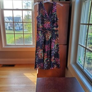 Black with floral print dress